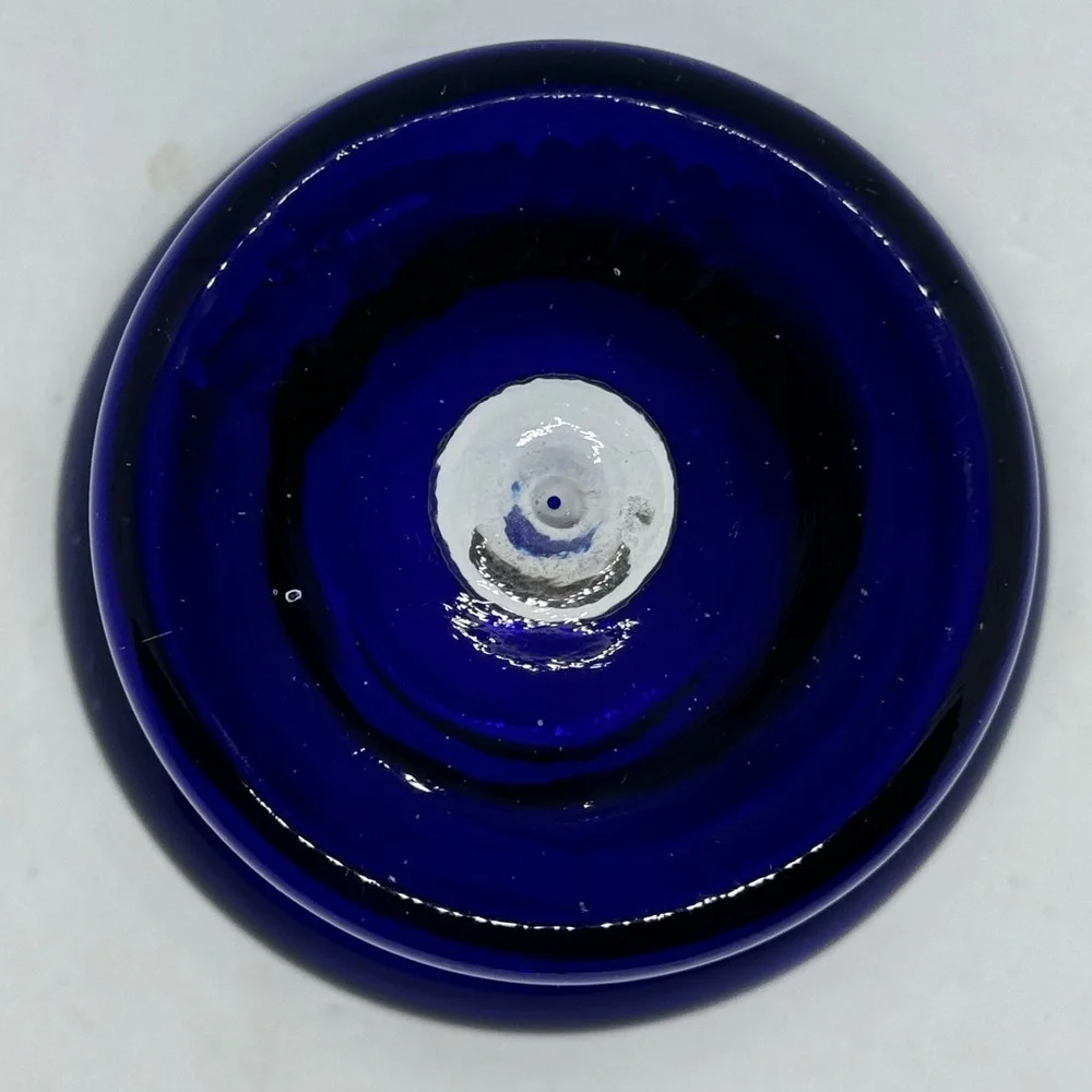 PartyLight Cobalt/Clear Tealight Votive Candleholder With Controlled Bubble - Picture 5 of 5